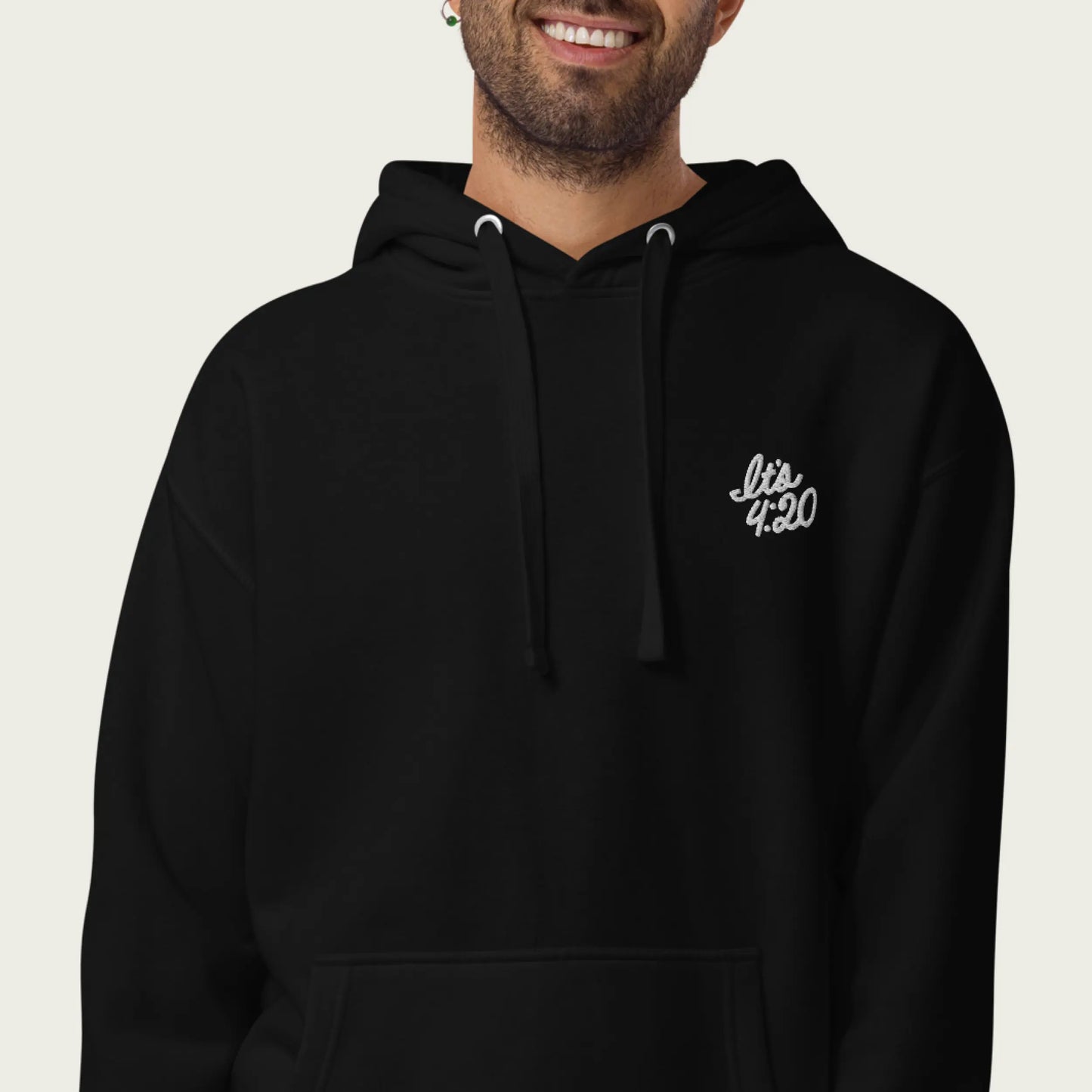 It's 4:20 Embroidered Hoodie - Black